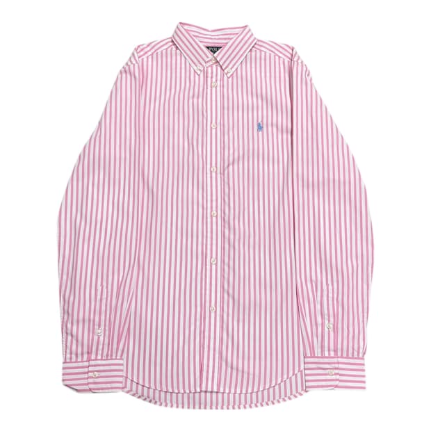 폴로 랄프로렌 신형 QR 스트라이프 핑크 셔츠 남방 XL