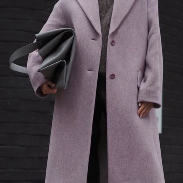 cos 싱글 브레스티드 울블렌드 코트 32(55사이즈) 라일락