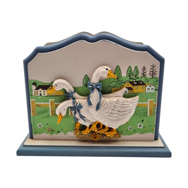 80s 미국 가든 거위 우드 스탠드 홀더