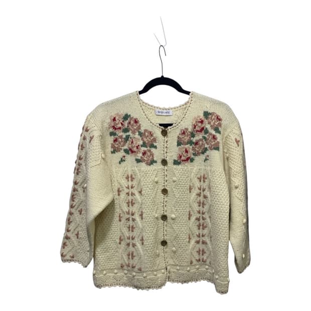 모리걸 빈티지 하구미 꽃자수 가디건 모100