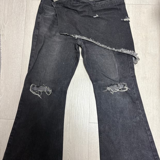 아필럭키 스커트 데님 플레어팬츠