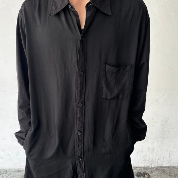 요지야마모토 뿌르옴므 절개 롱 셔츠