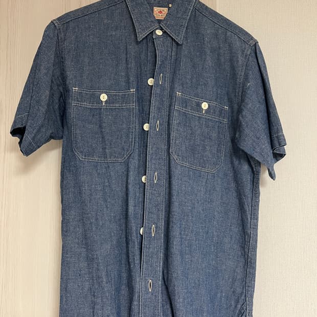 슈가케인 샴브레이 반팔 셔츠(small 14-14 1/2)