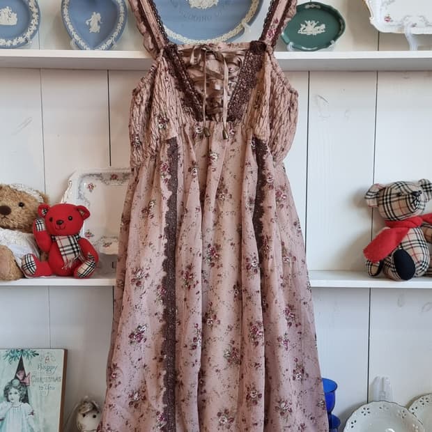 axes femme(엑시즈 팜) 플라워 쉬폰 레이스업 원피스