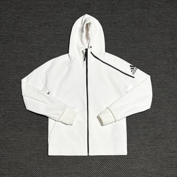 [L] adidas 아디다스 zne 화이트 슬림핏 후드집업 자켓