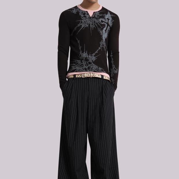 Jaded london Black Pinstripe Suit Pants