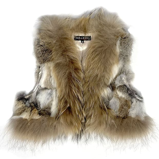 vintage 레빗 퍼 베스트 