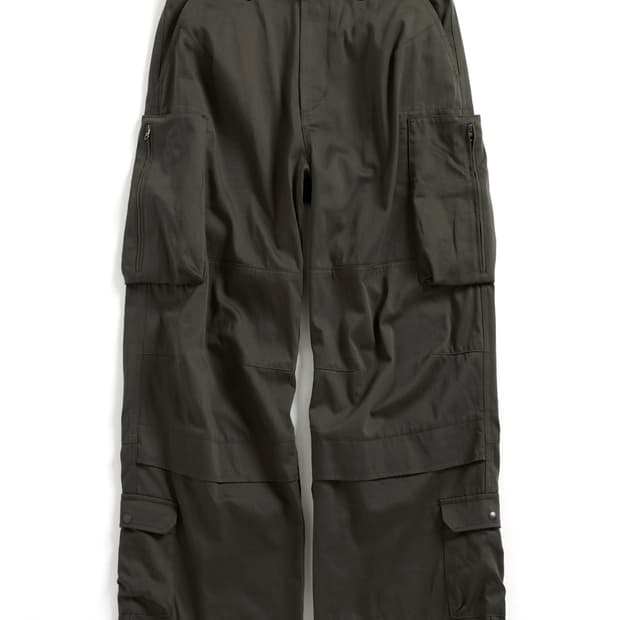 Zip Cargo Work Pants Dark Khaki