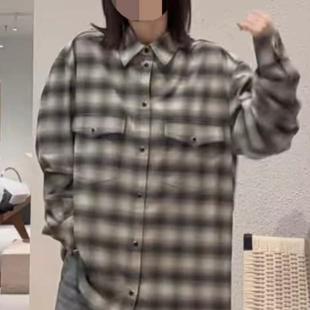 렉토 옴브레 체크셔츠