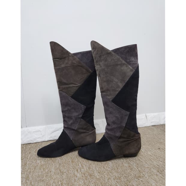 (란셀) 스웨이드 롱 부츠