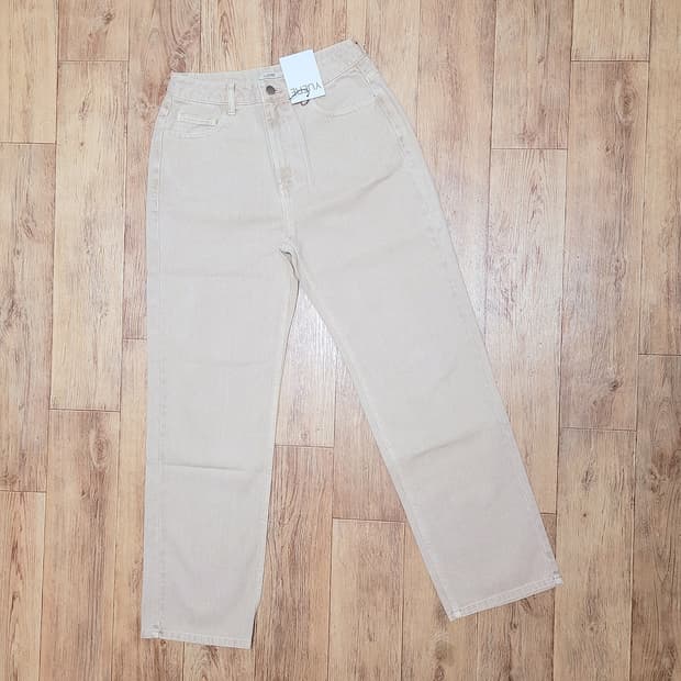 유에르(YUERE) 베이지 스트레이트핏 데님팬츠 55 새상품