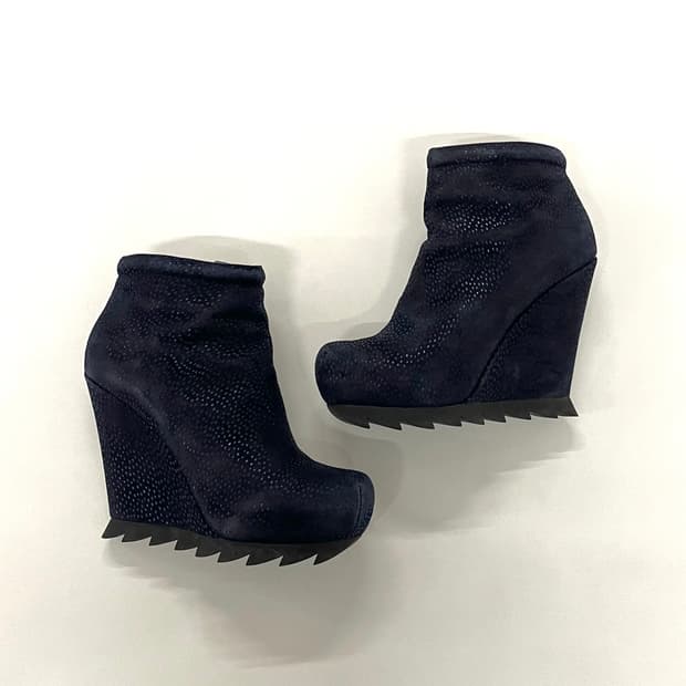 카밀라 스코브가드 레더 웨지힐 부츠