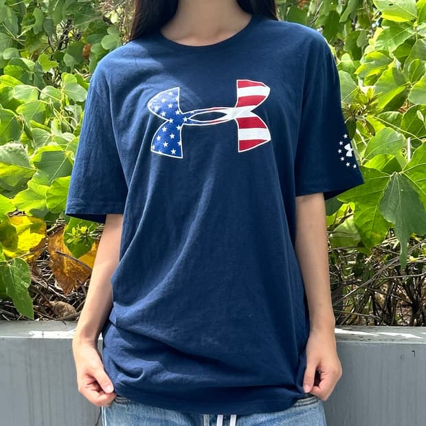 언더아머 usa 성조기 티셔츠