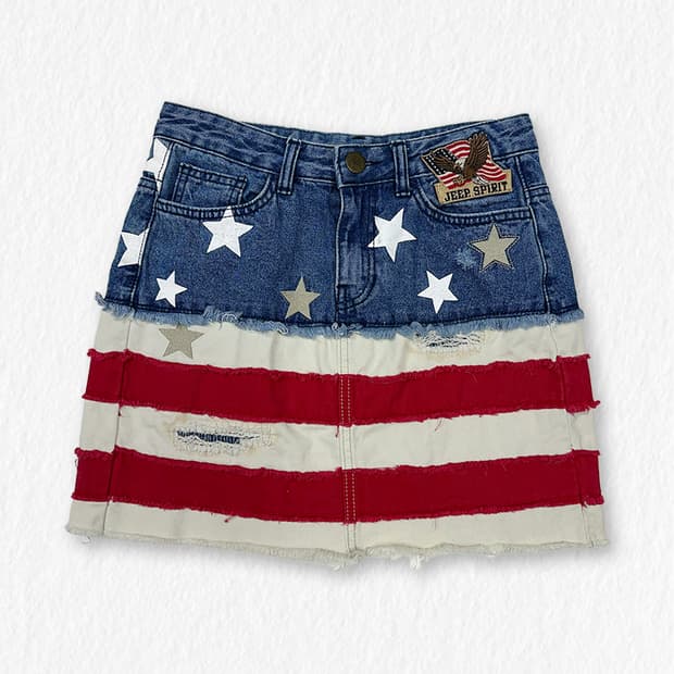 JEEP 성조기 데님 미니스커트