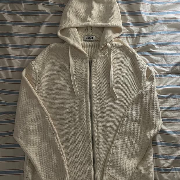 (M) 쿠어 니트 후드집업