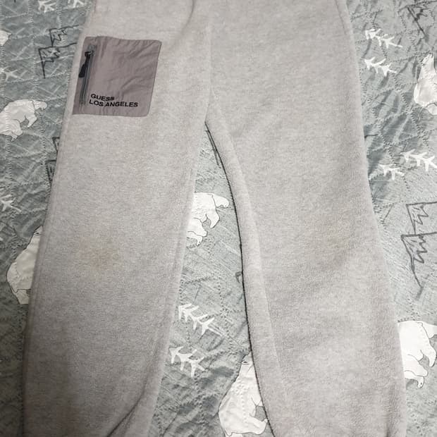 게스 기모 플리스 조거팬츠 그레이 (S)