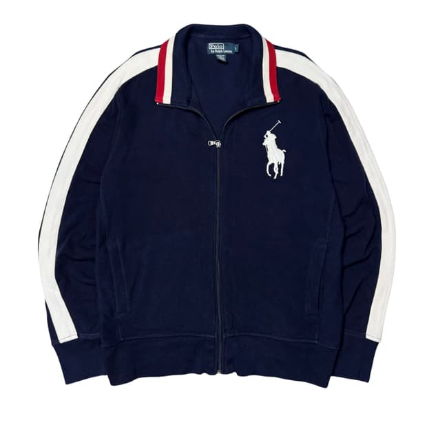 (L) 폴로 랄프로렌 사이드라인 코튼 집업 네이비