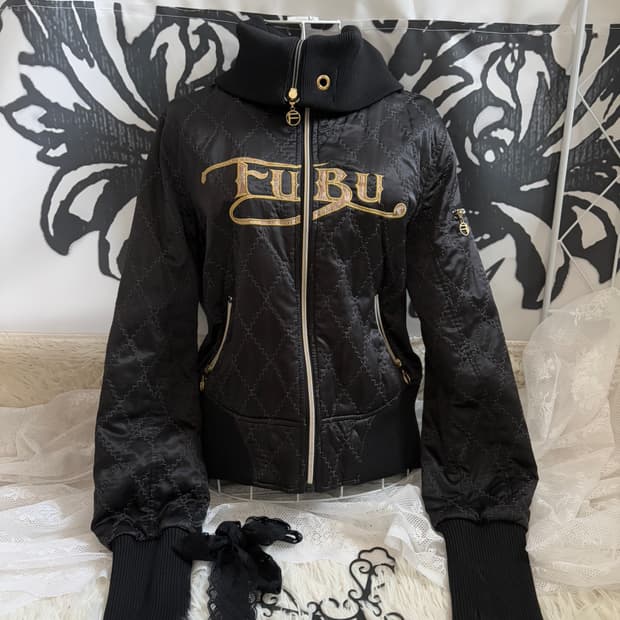 • Black fubu High-Neck Jacket