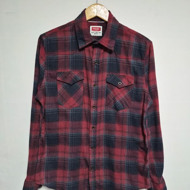 랭글러Wrangler 체크 웨스턴 셔츠 M사이즈 - S334