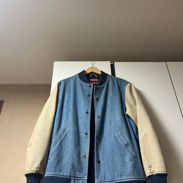 [M] 슈프림 데님 바시티 자켓