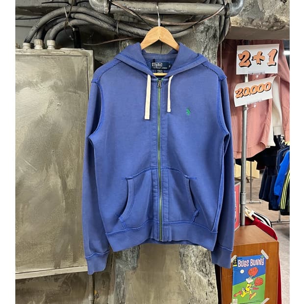 폴로 랄프로렌 기모 후드집업 블루 S #csz3356