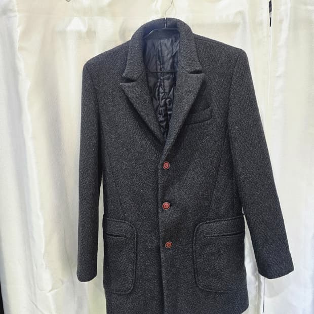 엔 리버티 헤링본 남성 코트 차콜색