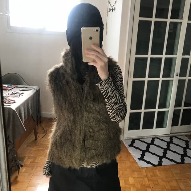 vintage brown fur jacket