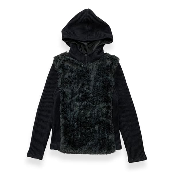 Sunny Daisy fur knit zipup