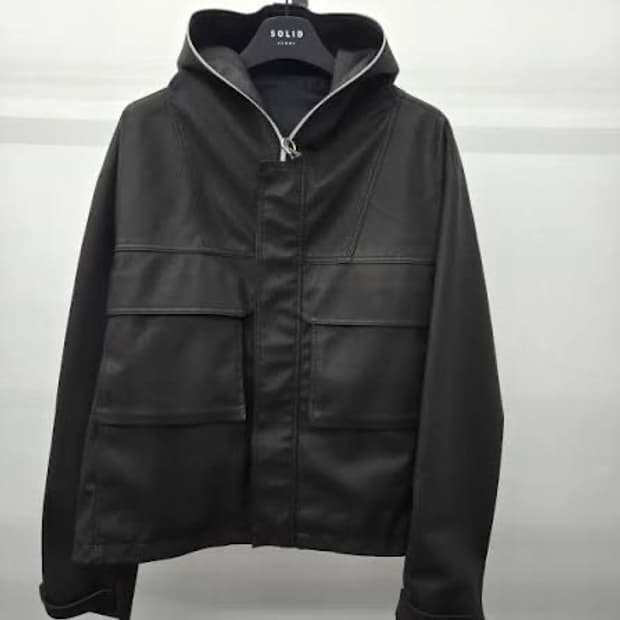 솔리드옴므 후드 레더자켓