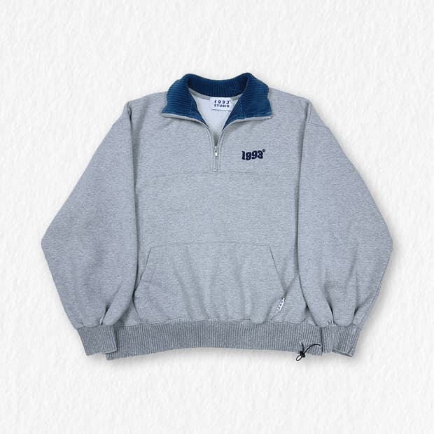 1993스튜디오 반집업 기모 맨투맨