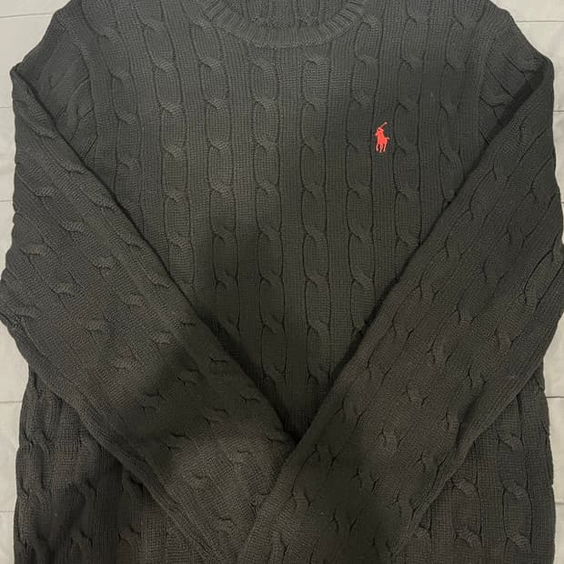 폴로 랄프로렌 꽈배기 니트 블랙 L