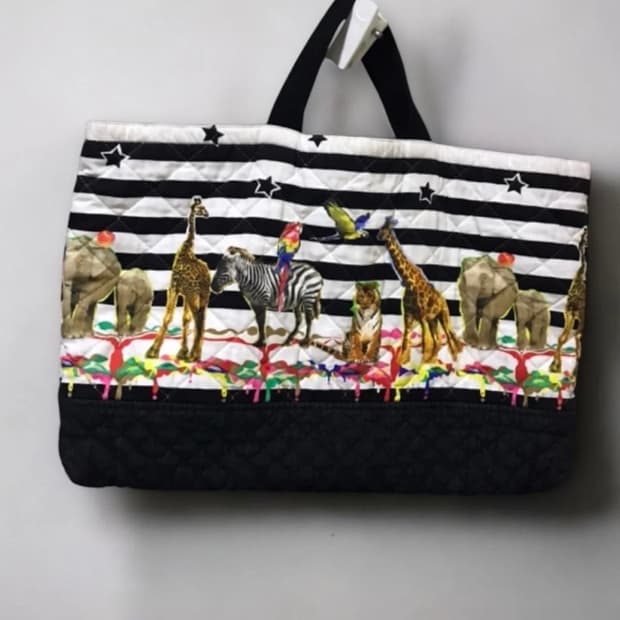 동물 프린팅 코튼토트백