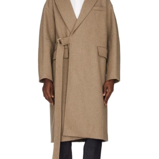 메종키츠네 울 로브코트 베이지