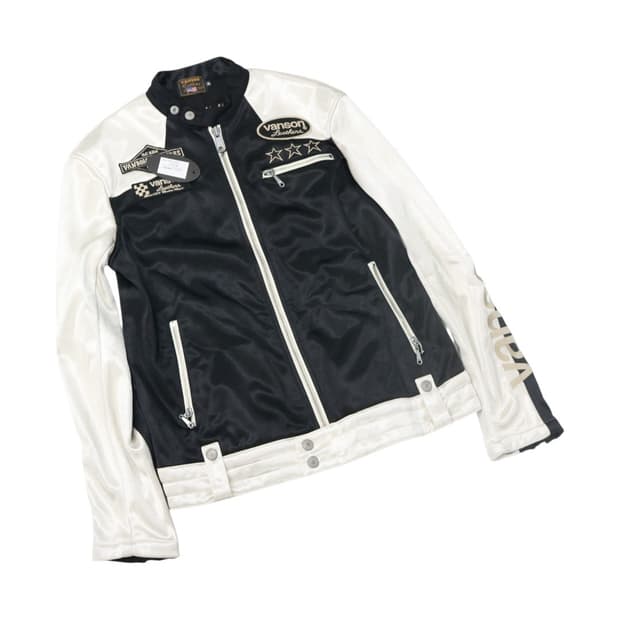 VANSON 밴슨 빈티지 멀티 패치 레이싱 트랙 자켓 (XL)