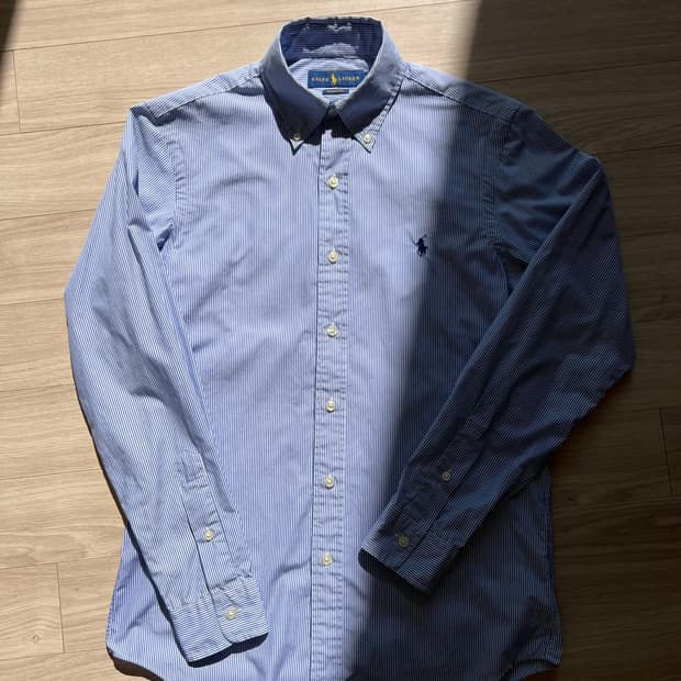  폴로 / 클래식 핏 스트라이프 코튼 셔츠 / XS