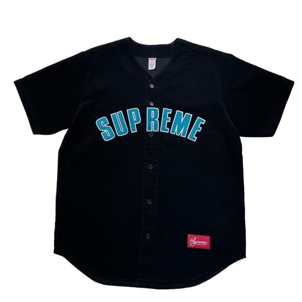 슈프림 코듀로이 베이스볼 저지 블랙