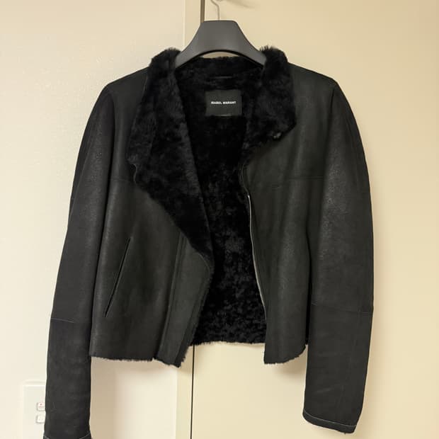 이자벨마랑 양가죽 무스탕 ISJA2F201BK