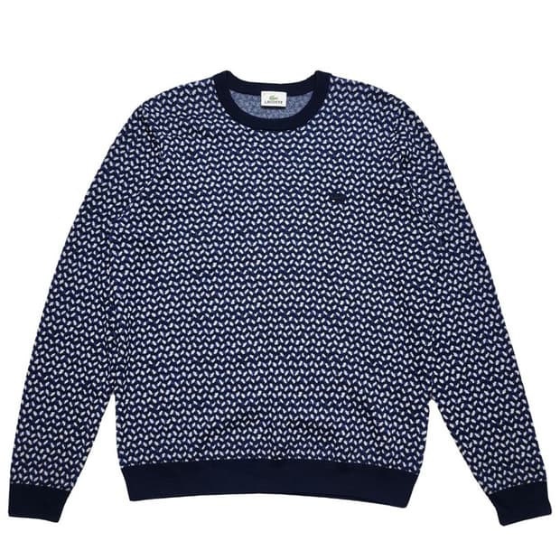 LACOSTE 네이비 패턴 울니트 5