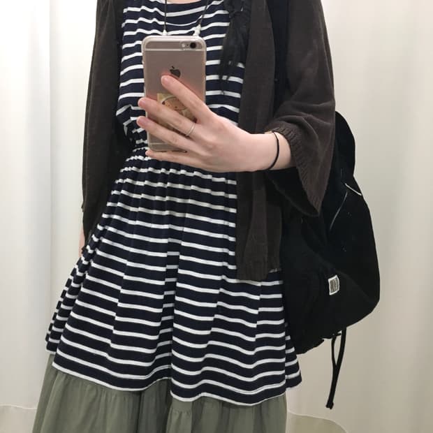 Stripe banding sleeveless