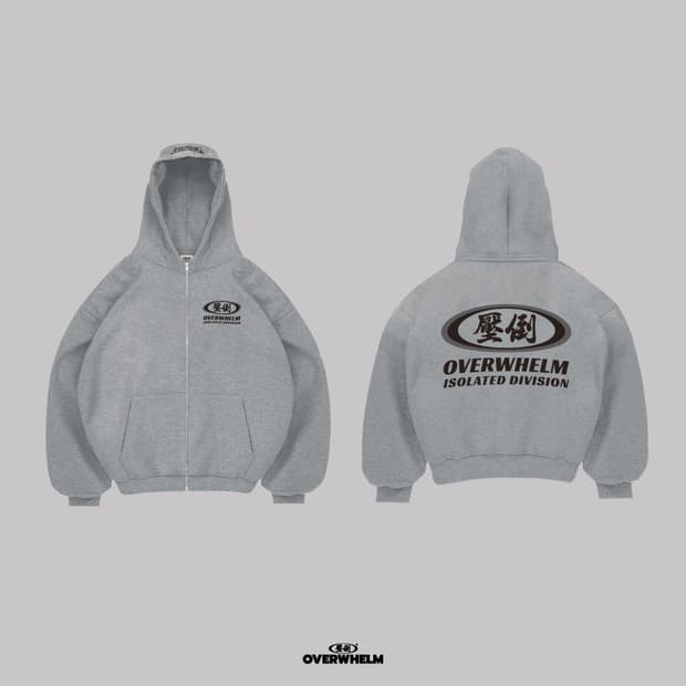 [M] 압도 더블써클 후드집업 그레이