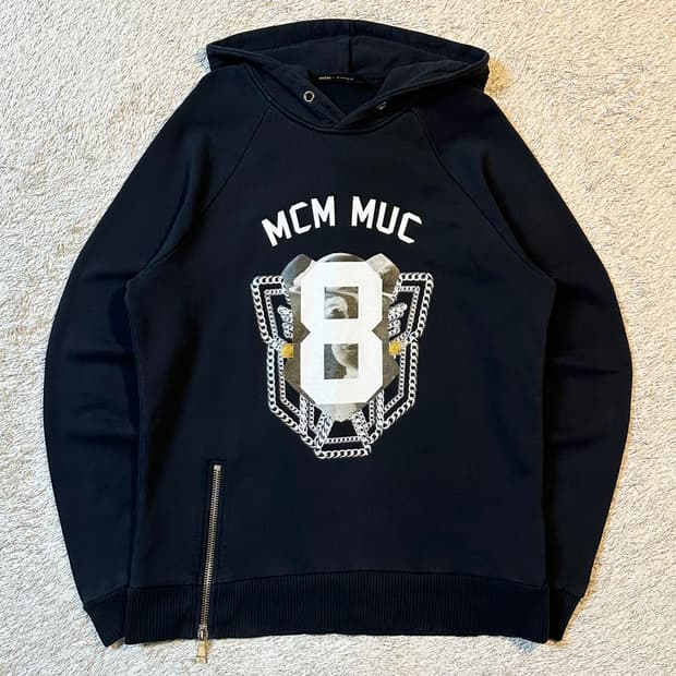 MCM x CAMBIS 프린팅 후드티 블랙