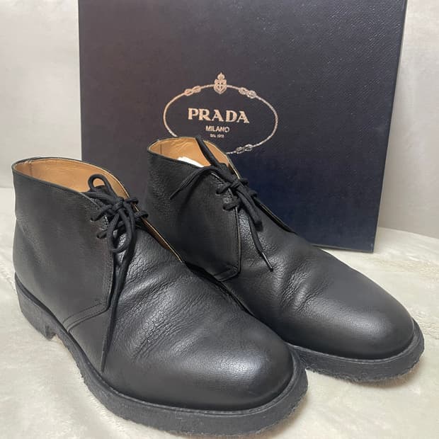 프라다 남성 블랙 CALZATURE 처카 부츠 6.5
