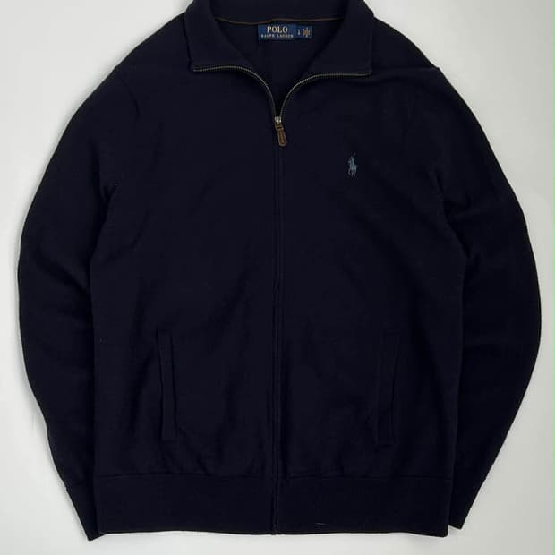 [L] 폴로 랄프로렌 네이비 풀집 울 니트 집업 자켓