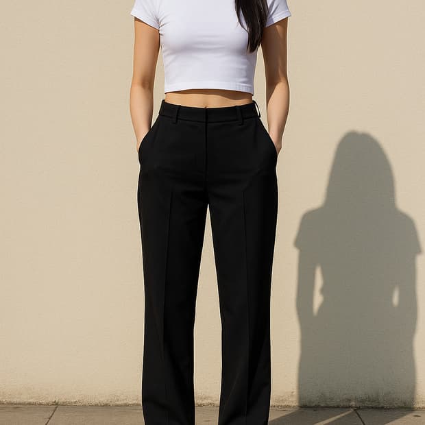 몽돌 MONGDOL 와이드 슬랙스 검정_S