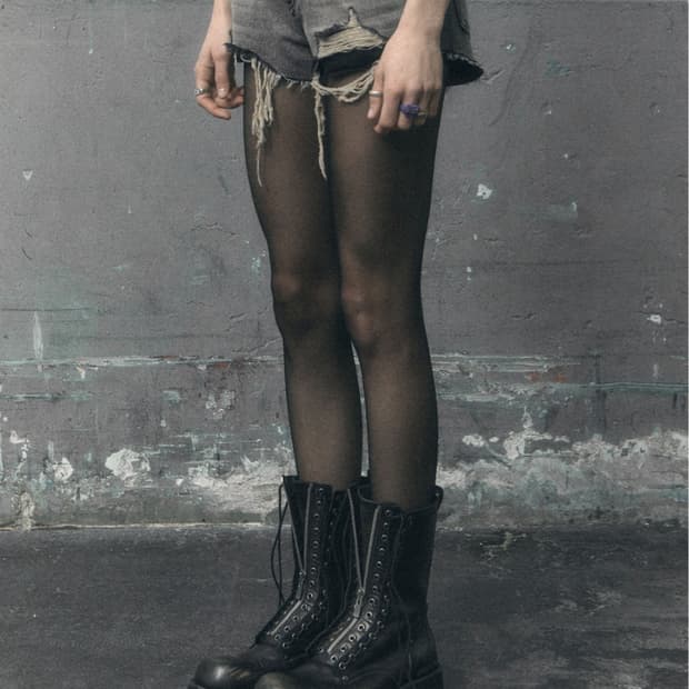 보헤미안서울 디스트로이드 DESTROYED GRAY DENIM SHORT