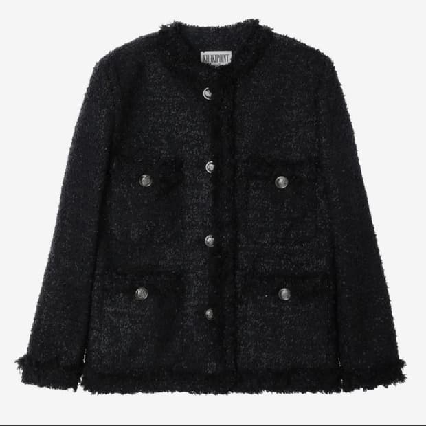 카키포인트 트위드 자켓