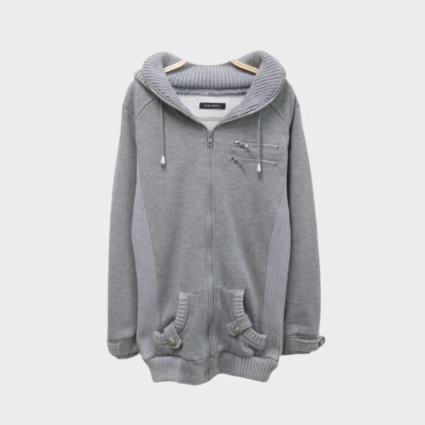 SHINY RIPPLE 하이넥 후드 집업 62371