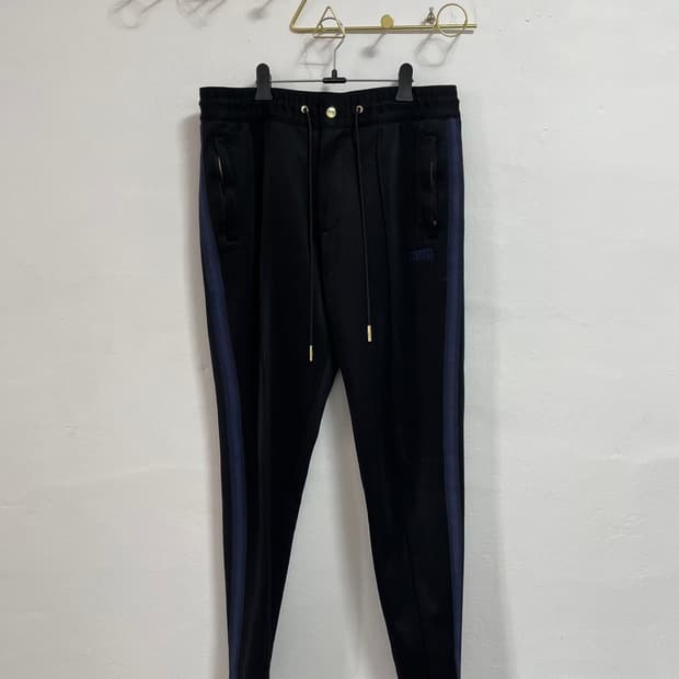 KITH 블랙 사이드라인 트레이닝 팬츠 S