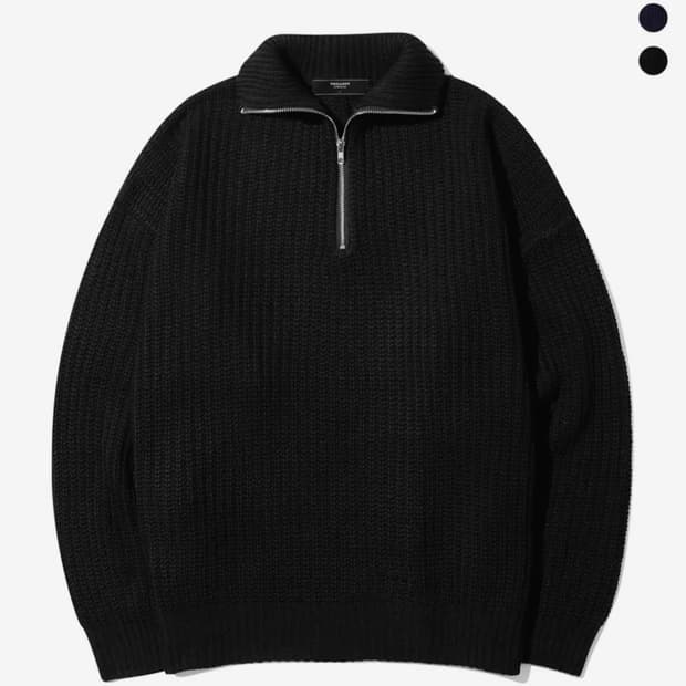 워셔블 하프 집업 카라넥 하찌 니트