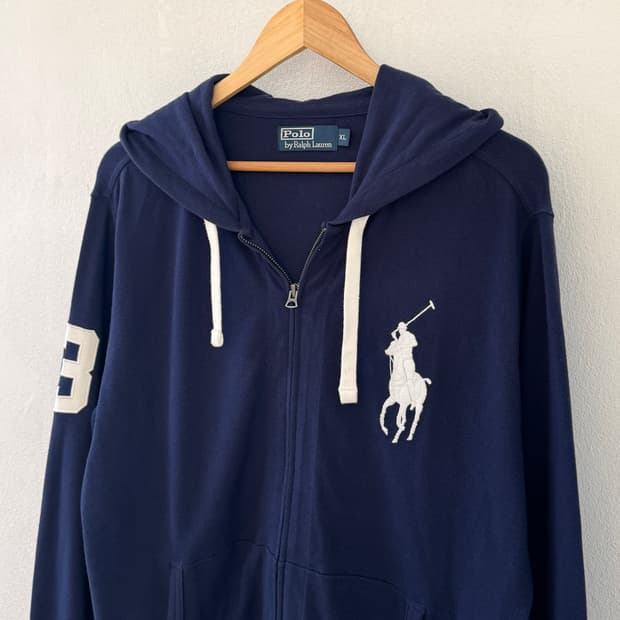 폴로 빅포니 후드집업 네이비
